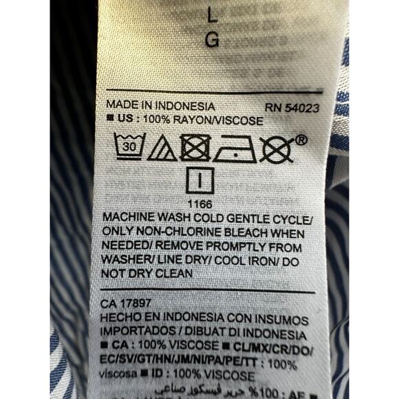 Old Navy striped tank blouse blue and white Women size L - Picture 4 of 4